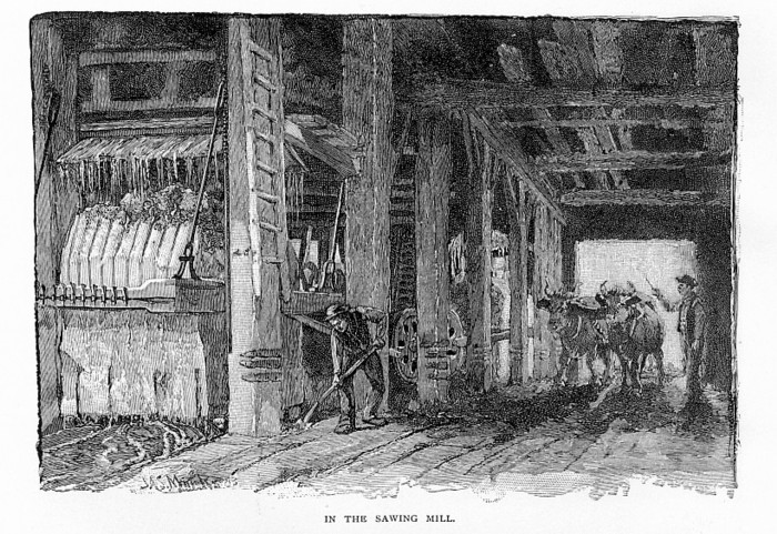 1890 Illustratation of Gang Saw Sawing Marble in Vermont