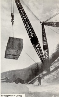 Hoisting Stone in Vermont Marble Quarry Postcard
